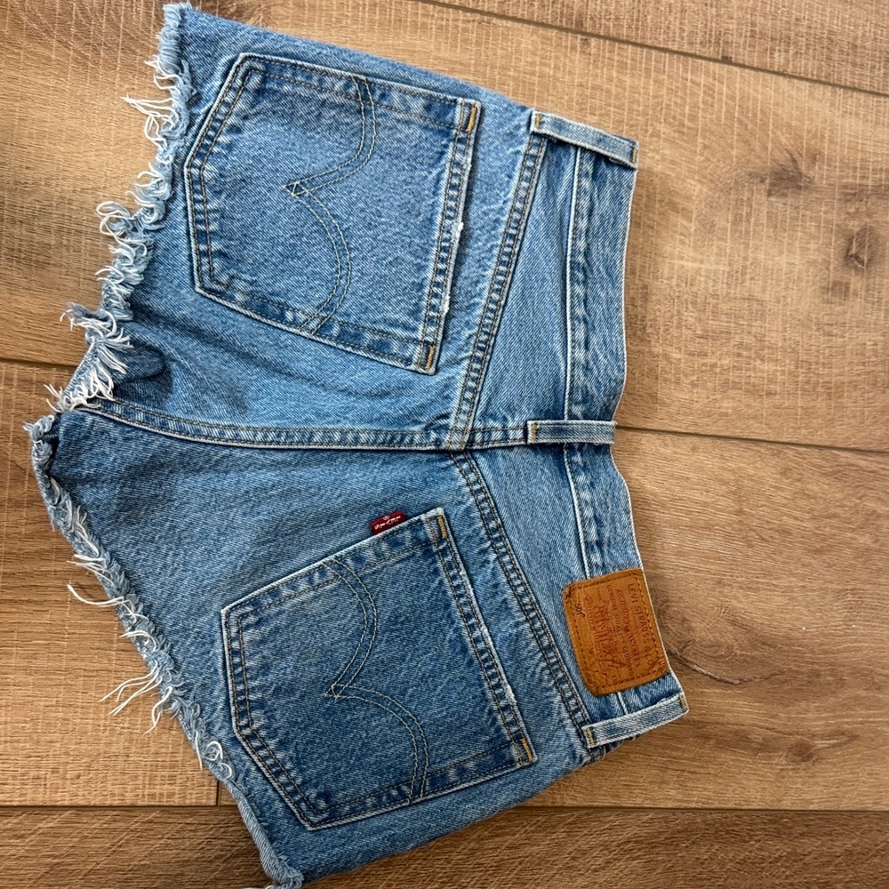 Levi's Women's Distressed Blue Denim Shorts